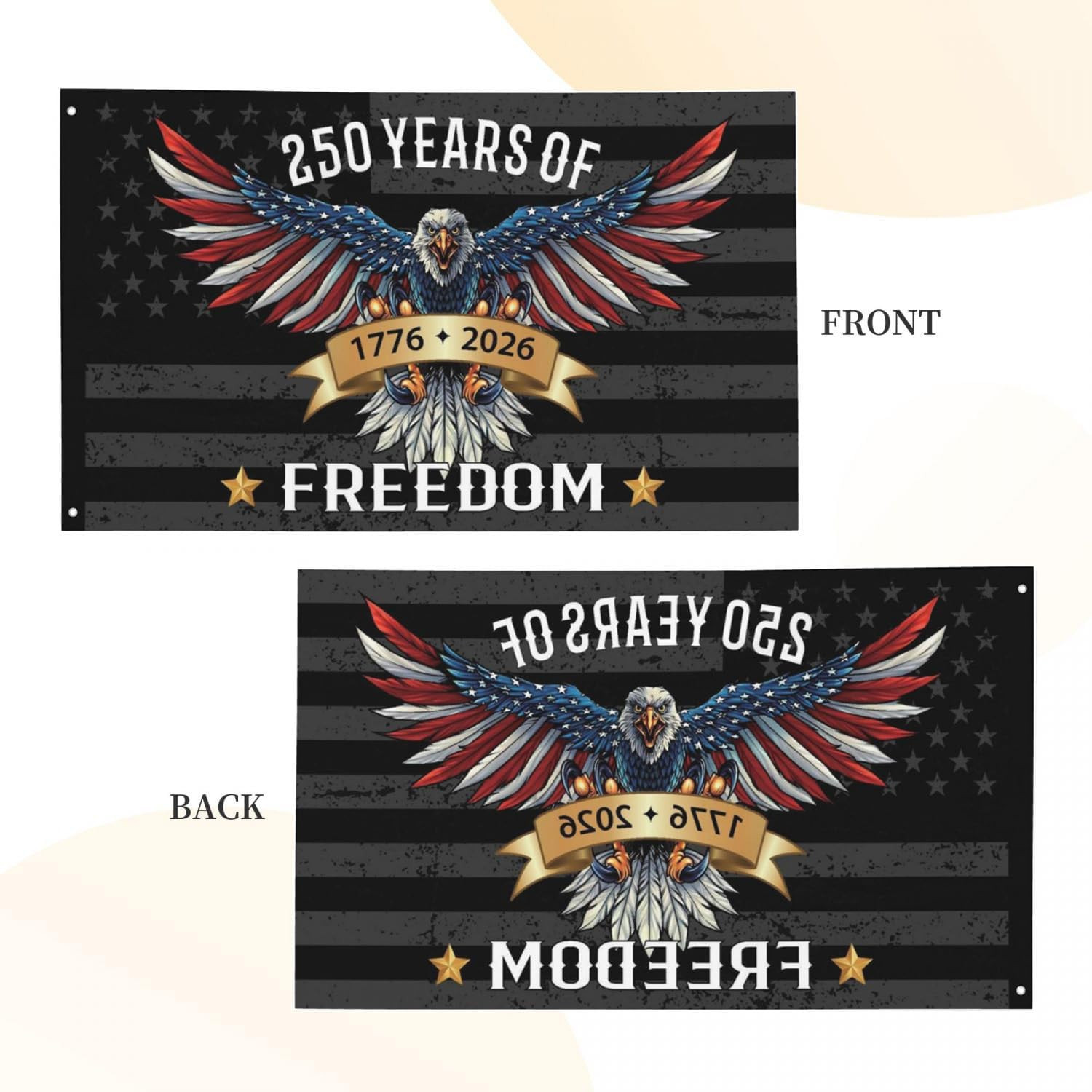 250 Years America Flag 3×5 FT 1776 2026 Patriotic USA Banner w/ Grommets Outdoor