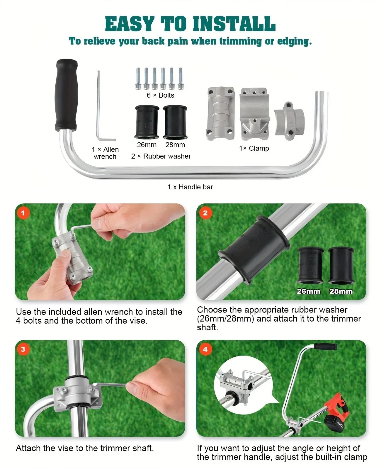 Ergonomic Trimmer Grip String Trimmers Handle Weed Eater Handle Extension Tools