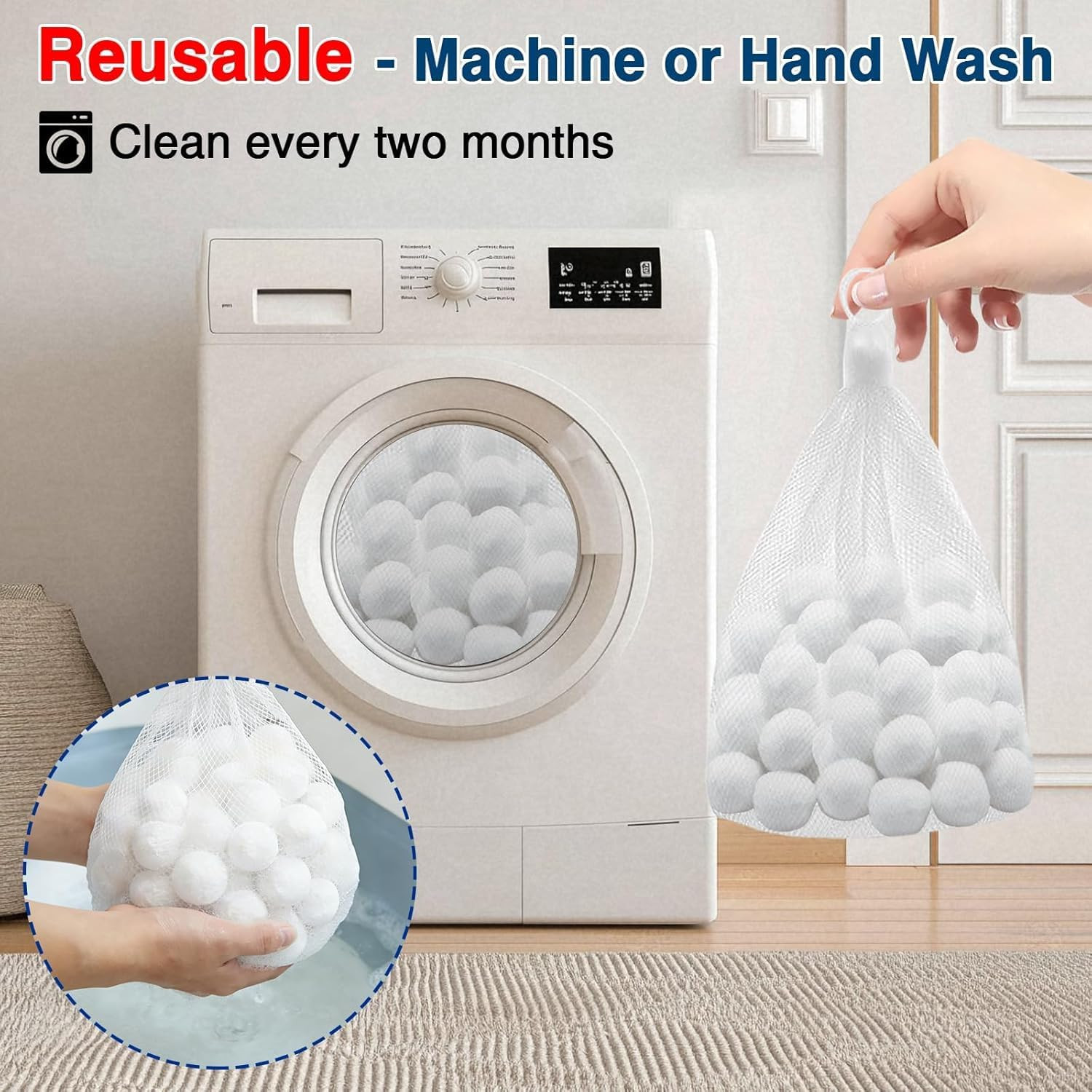 1.6 Lbs Pool Filter Balls for Sand Filters- Reusable High-Efficiency Filtration
