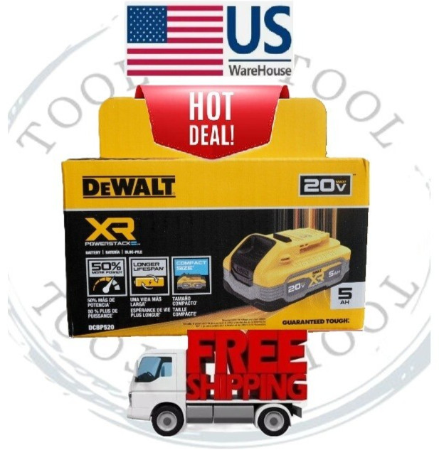 DeWALT DCBP520 POWERSTACK 20V Lith-Ion 5.0Ah Battery ✅ NEW ✅