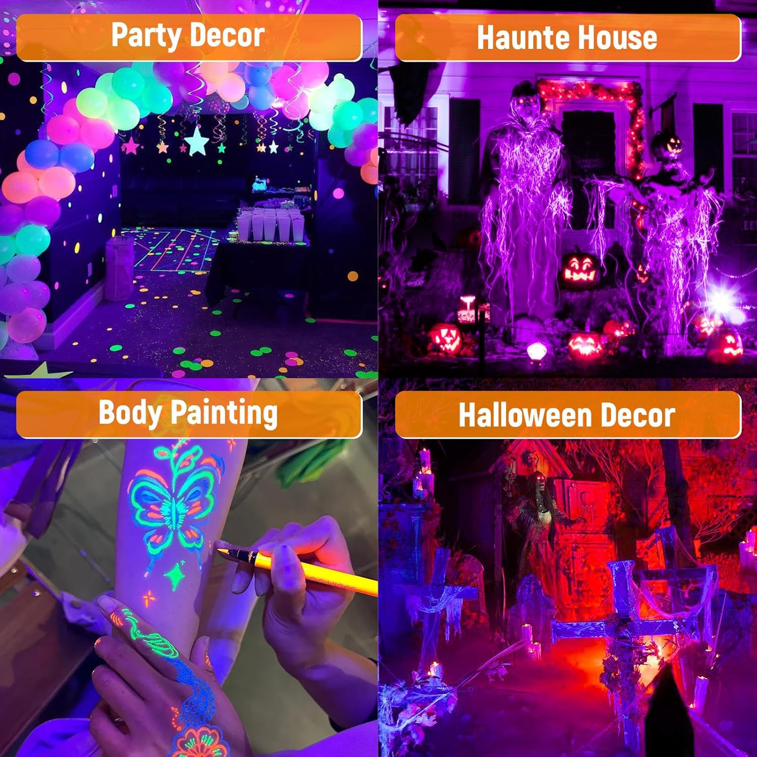 Rechargeable 5000Mah LED Black Light, 120 UV Led, IP65 Waterproof & Magnetic, Lo