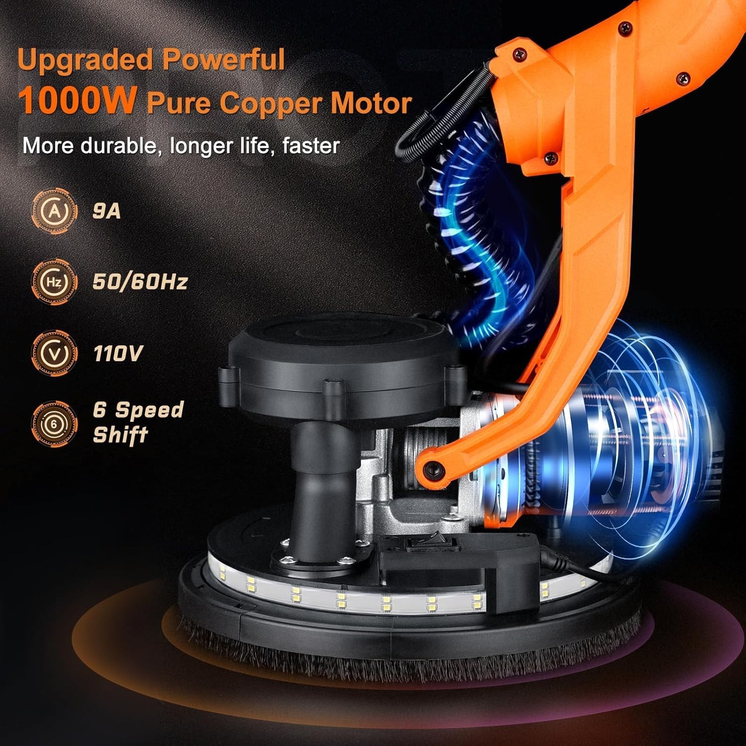 Drywall Sander, 1000W Popcorn Ceiling Removal Tool, Automatic Drywall Sander wit
