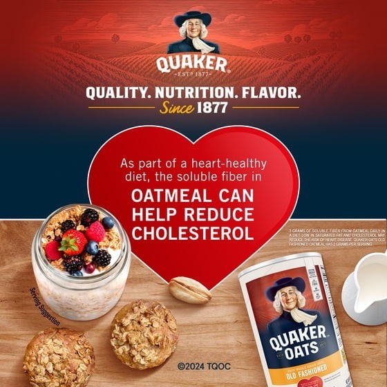 Quaker Oats Old Fashioned 42 oz Whole Grain Oatmeal Healthy Breakfast