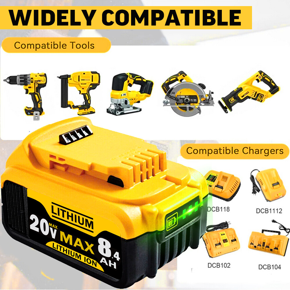2Pack 8000mAh Lithium Battery For DeWalt 20 Volt Max 8.0AH DCB205 DCB206 DCB200