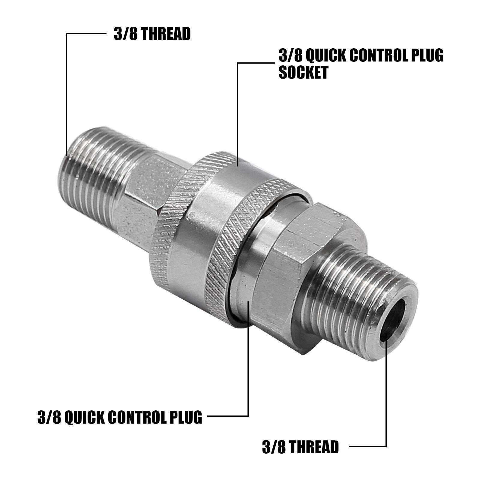 3/8″ NPT Stainless Steel Pressure Washer Quick Connect Adapter Set 5000 PSI