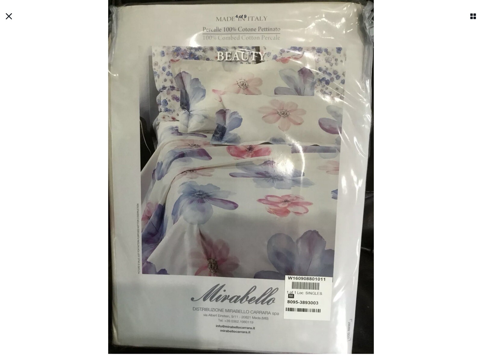 Mirabello Italy New 1pc Queen Flat Sheet 100% Cotton ONE SHEET