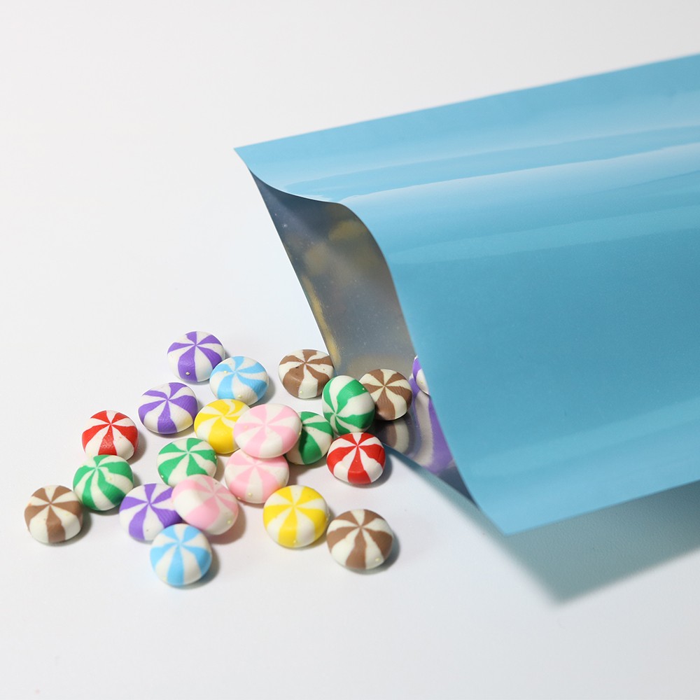 Many Different Sizes/Colors for 100 Flat Metallic Open Top Bags w/ Tear Notches