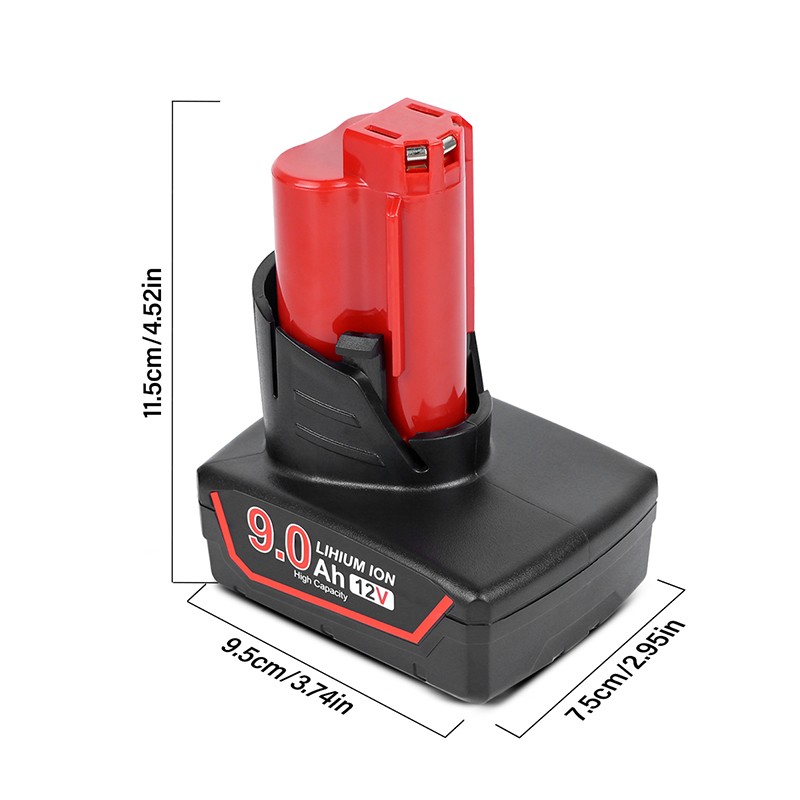 2Pack 9.0Ah Battery For Milwaukee for M12 LITHIUM Extended Capacity 48-11-2460
