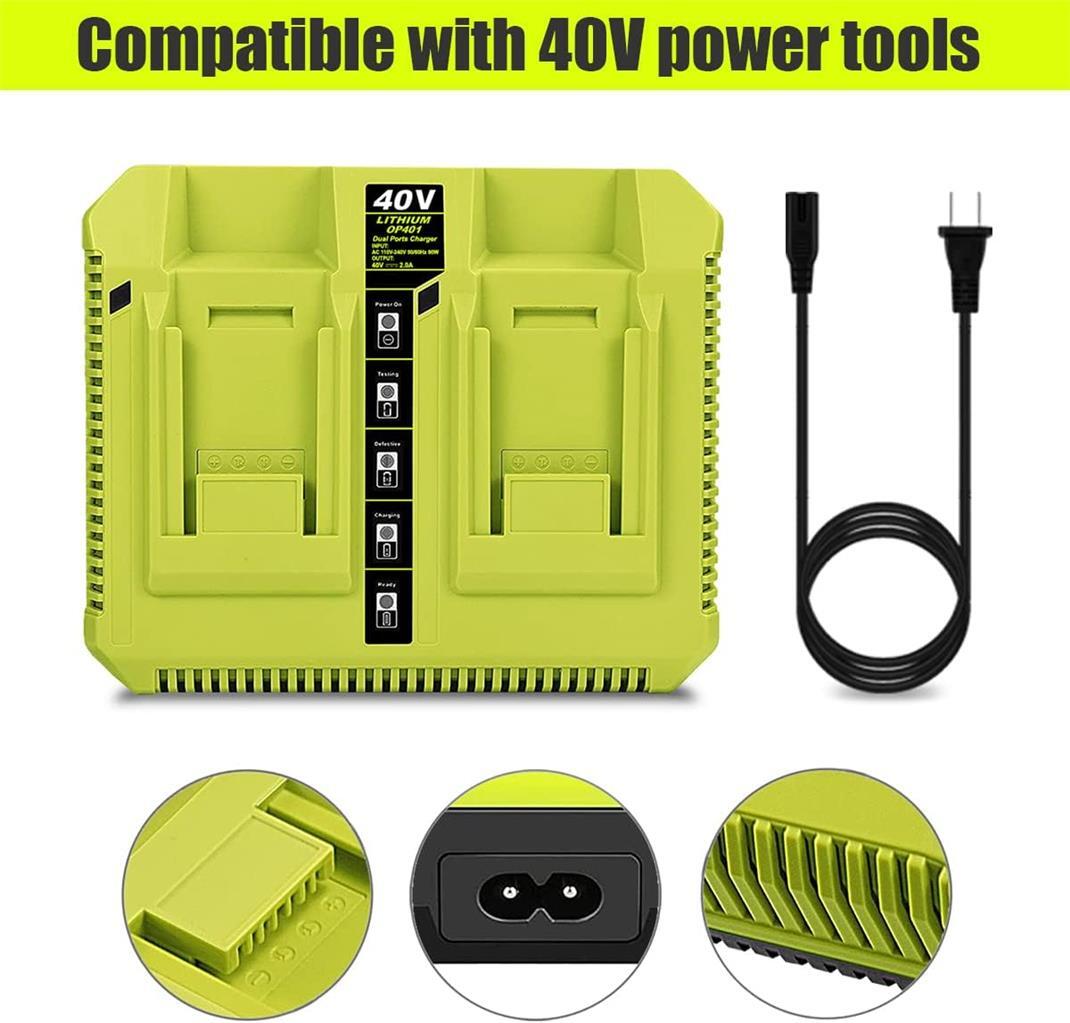 OP401 40V Dual Charger for Ryobi 40V 4.0Ah OP40404 OP4040 Battery Rapid Charger