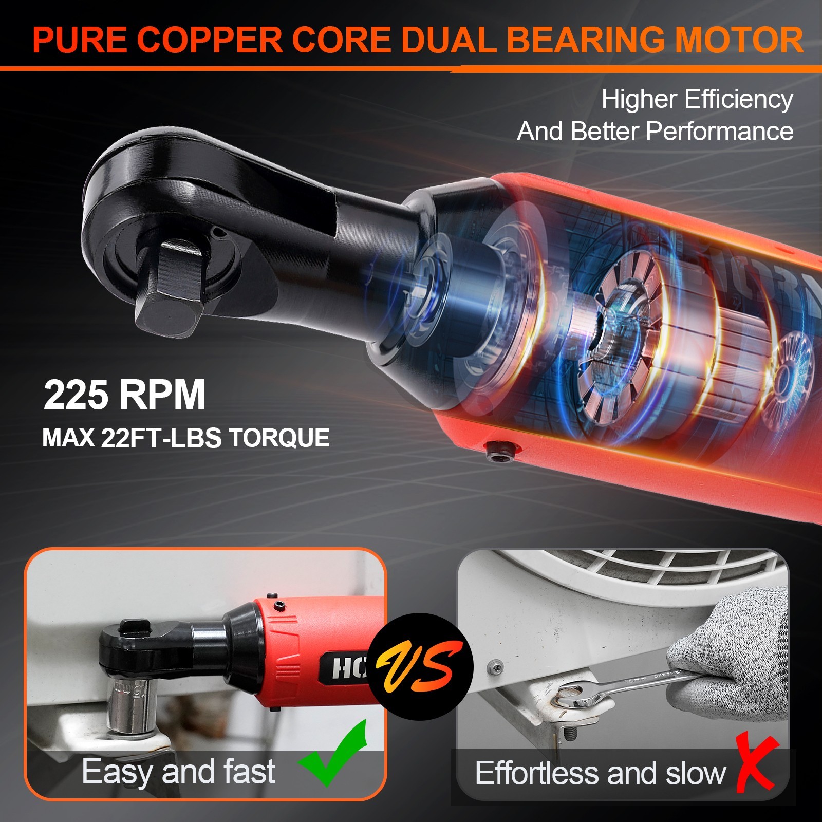 3/8″ Electric Cordless Ratchet Right Angle Wrench Impact Power Tool + 2 Battery