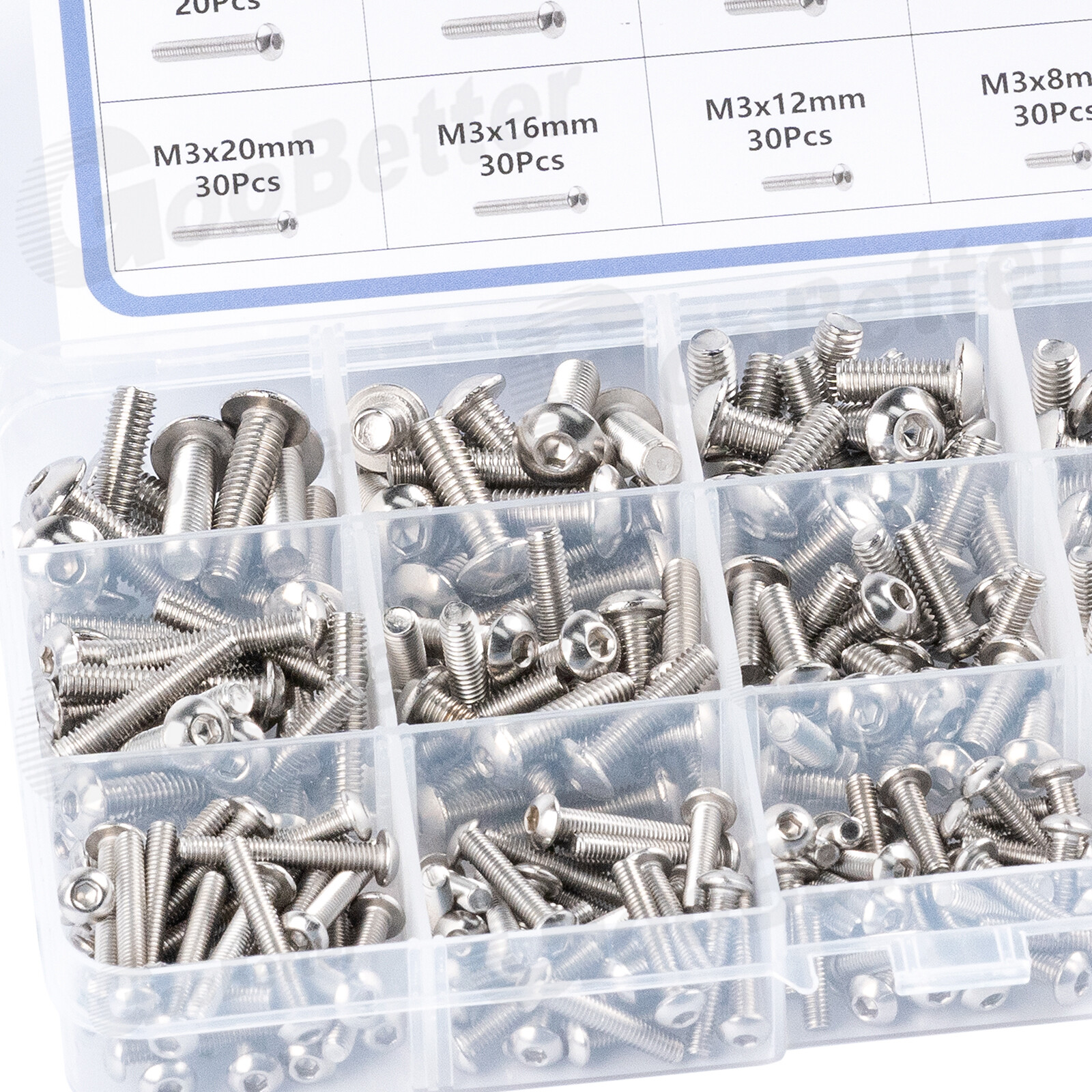 Button Head /Flat/Socket Cap Screws Allen Bolts Hex Drive Stainless With Nuts