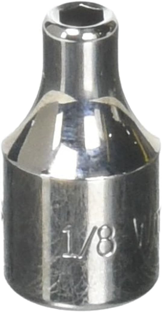 1/4 Inch Drive Shallow SAE Socket 6 Point 1/8 Inch Chrome Finish