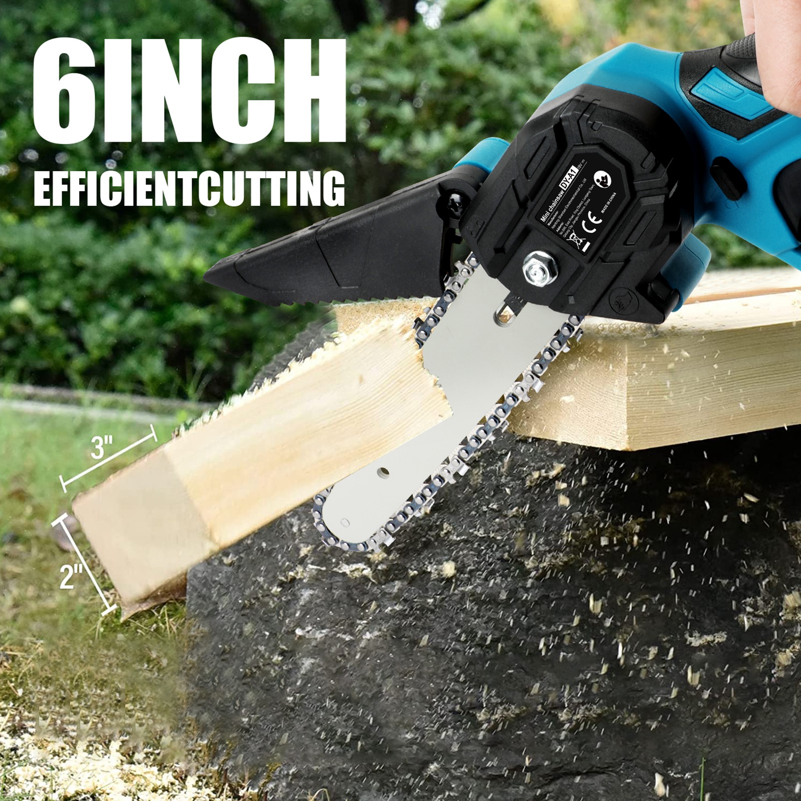 6″ Mini Cordless Electric Chainsaw Handheld w/ 2x 5.5Ah Battery for Makita 18V
