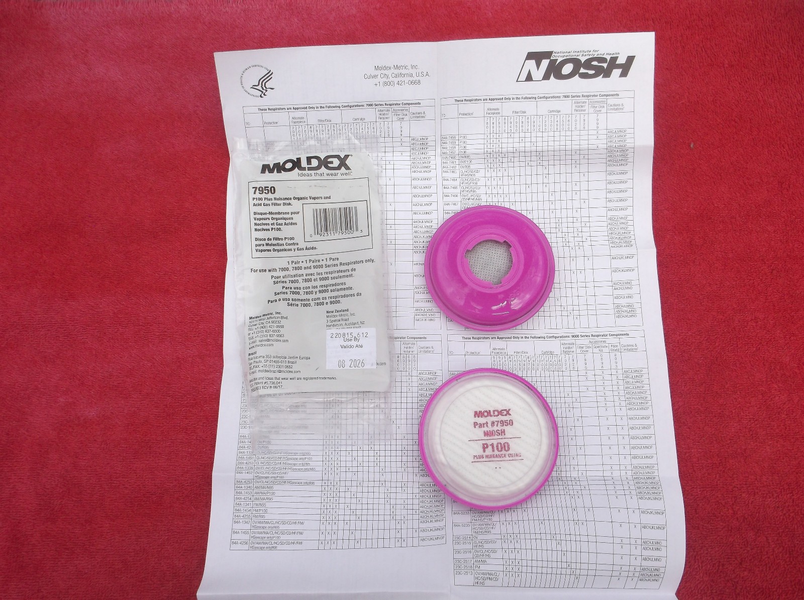 Moldex 7950 Filter use with 7000 Series Half Face / 9000 Series 2 filters 1 pack