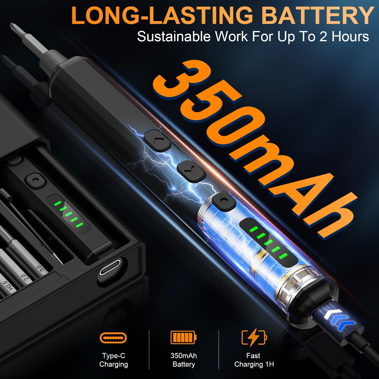 Cordless Mini Electric Screwdriver Set, 3.7V Rechargeable Precision Tool Kit, 72