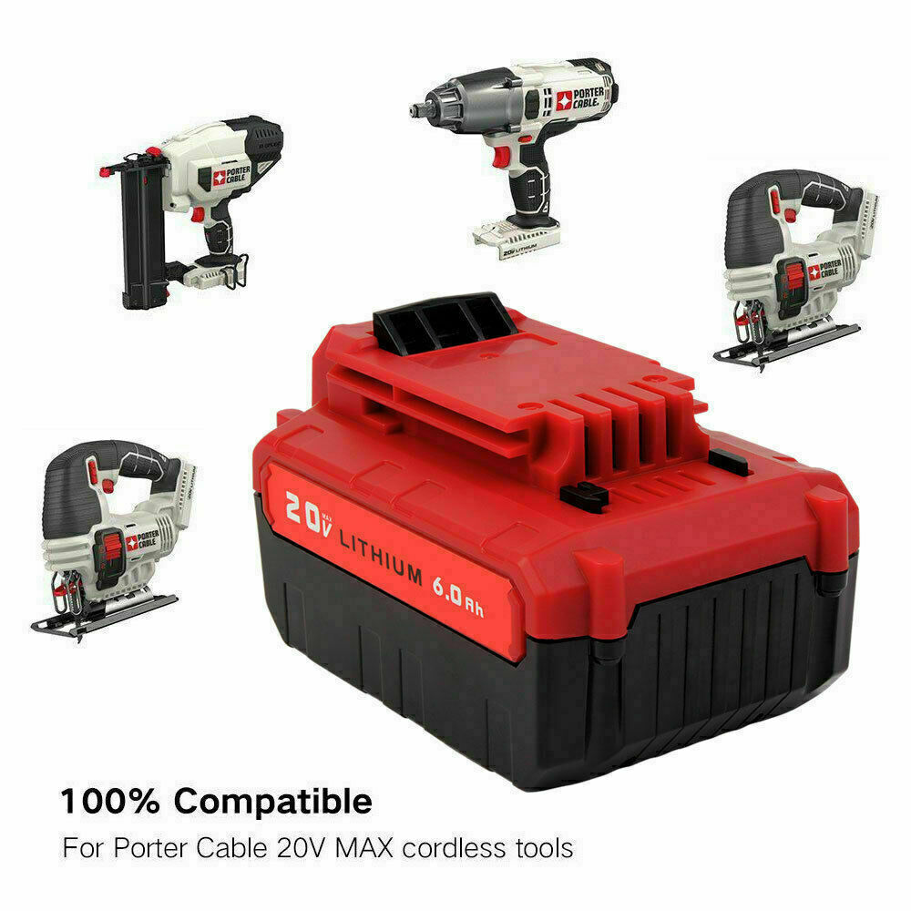 2PCS 8.0Ah For Porter Cable Battery 20V MAX Lithium Ion PCC680L PCC685L /Charger