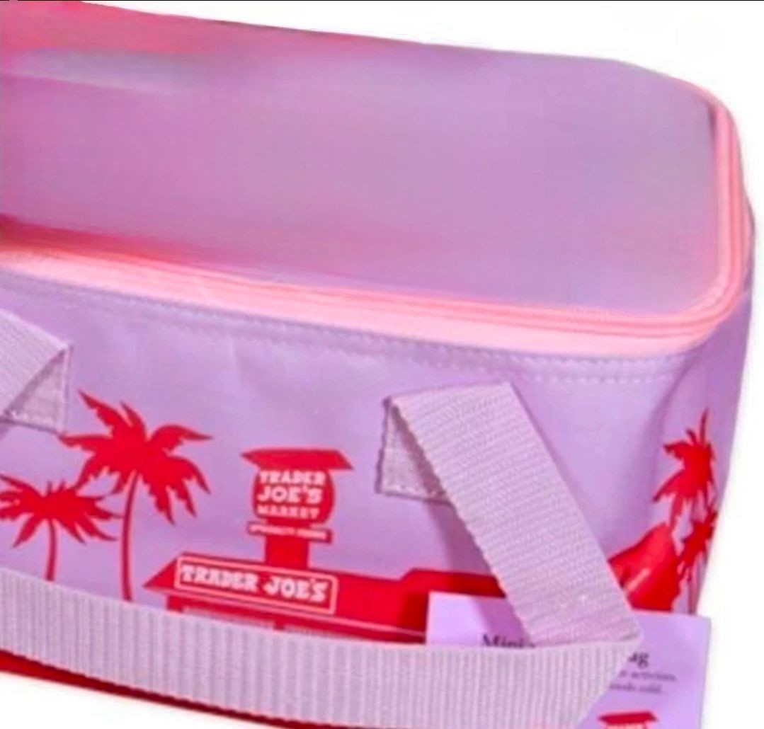 1 Trader Joe’s 2026 Mini Insulated Tote Summer Fun Ltd Ed Pink Violet Blue Green
