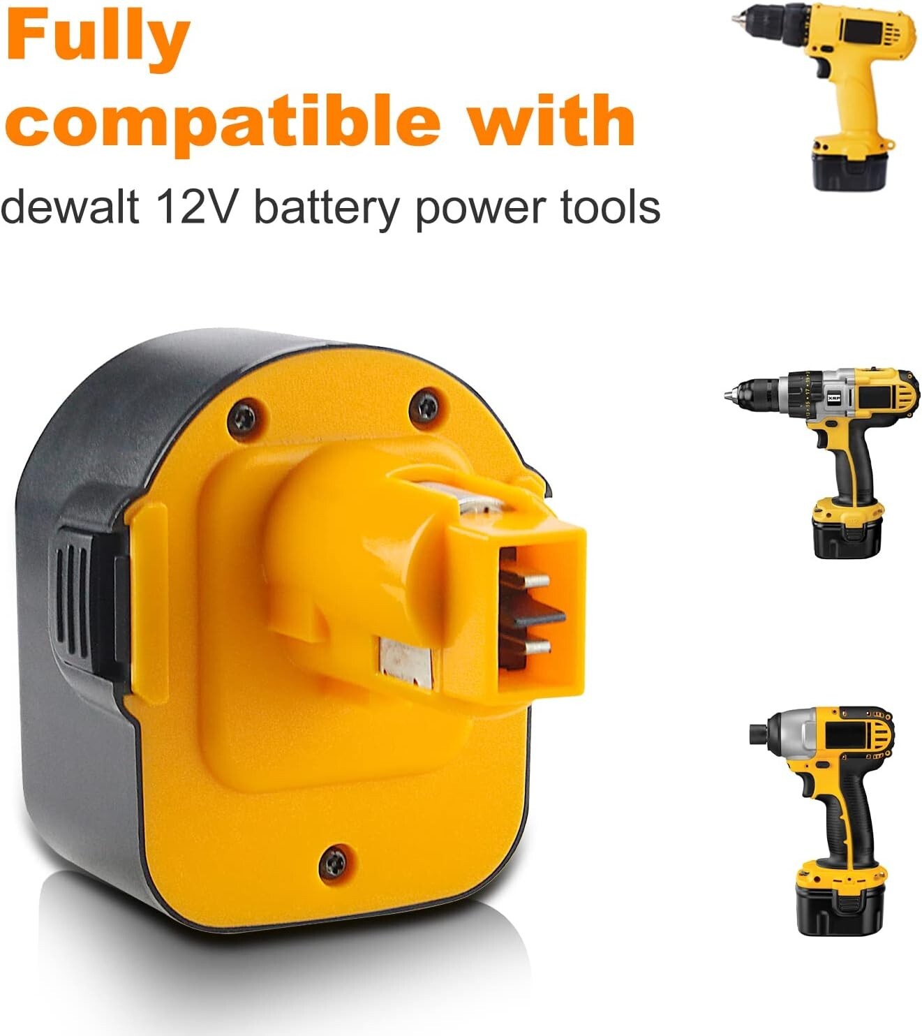 2PACK 12V 3.6AH Battery /Charger for DEWALT DC9071 DW9071 DW9072 DW953 DW965