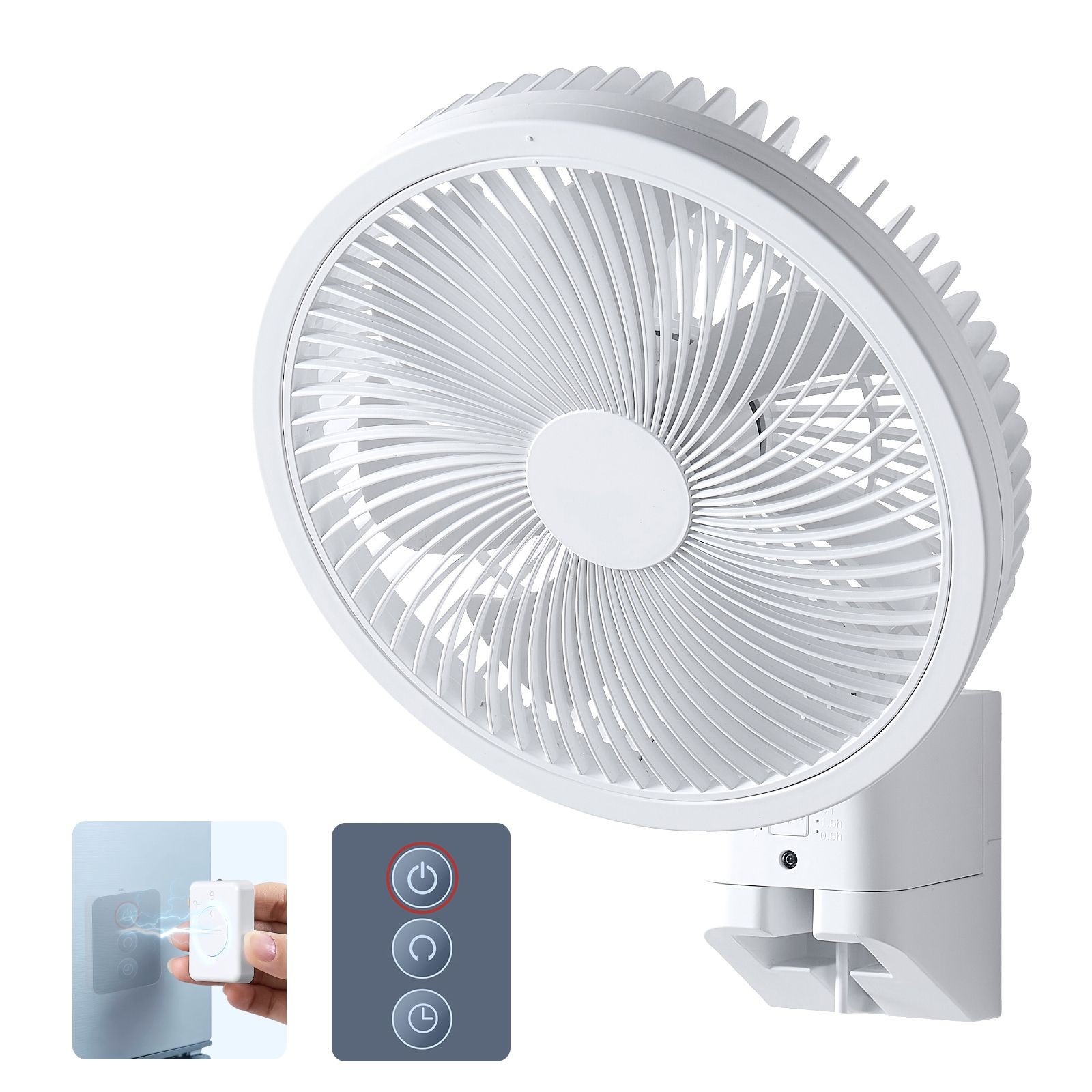 8.5 in Wall Mount Fan, Oscillating Hanging Fan with Remote Control