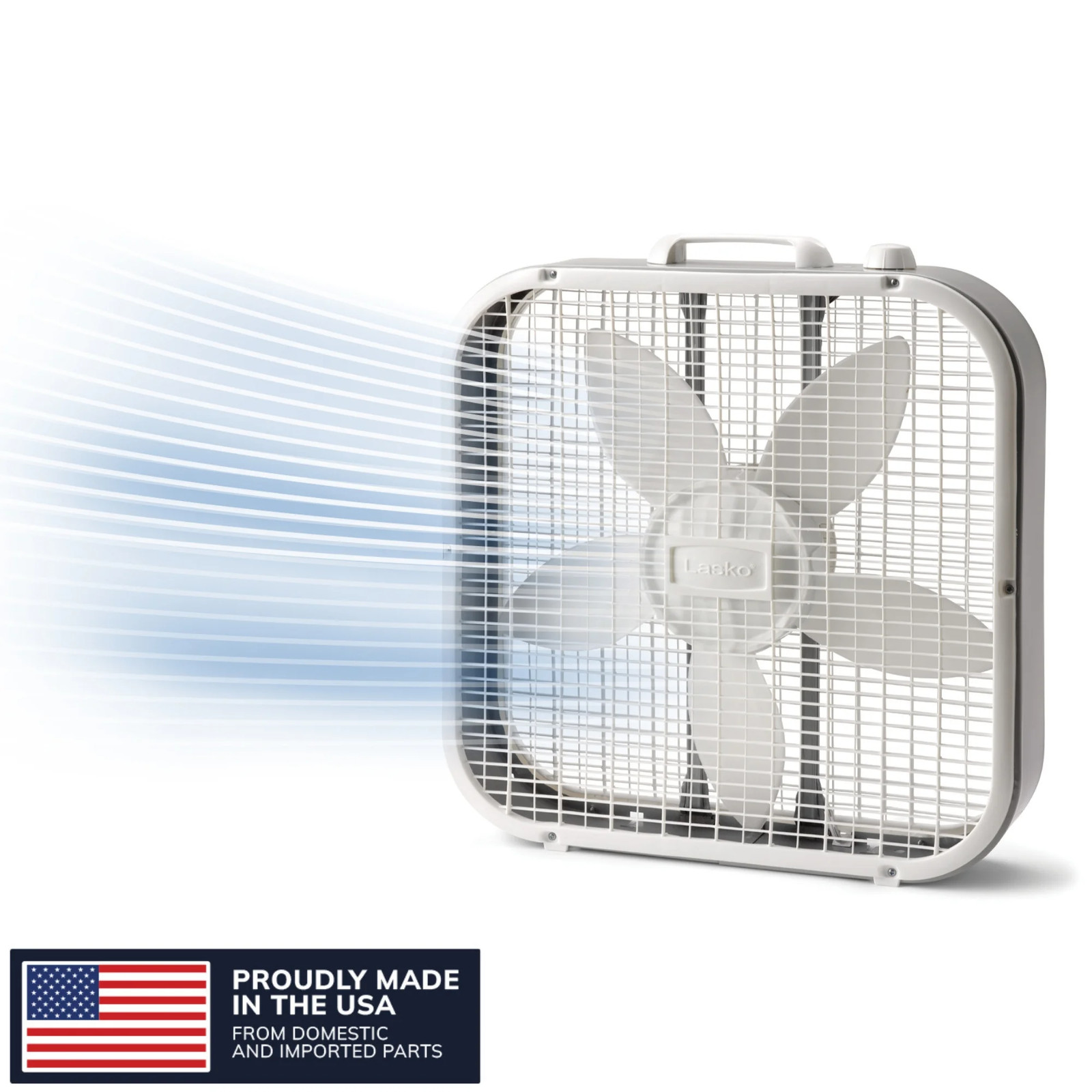 20″ 3-Speed Classic Box Fan with Weather-Resistant Motor, White, B20200