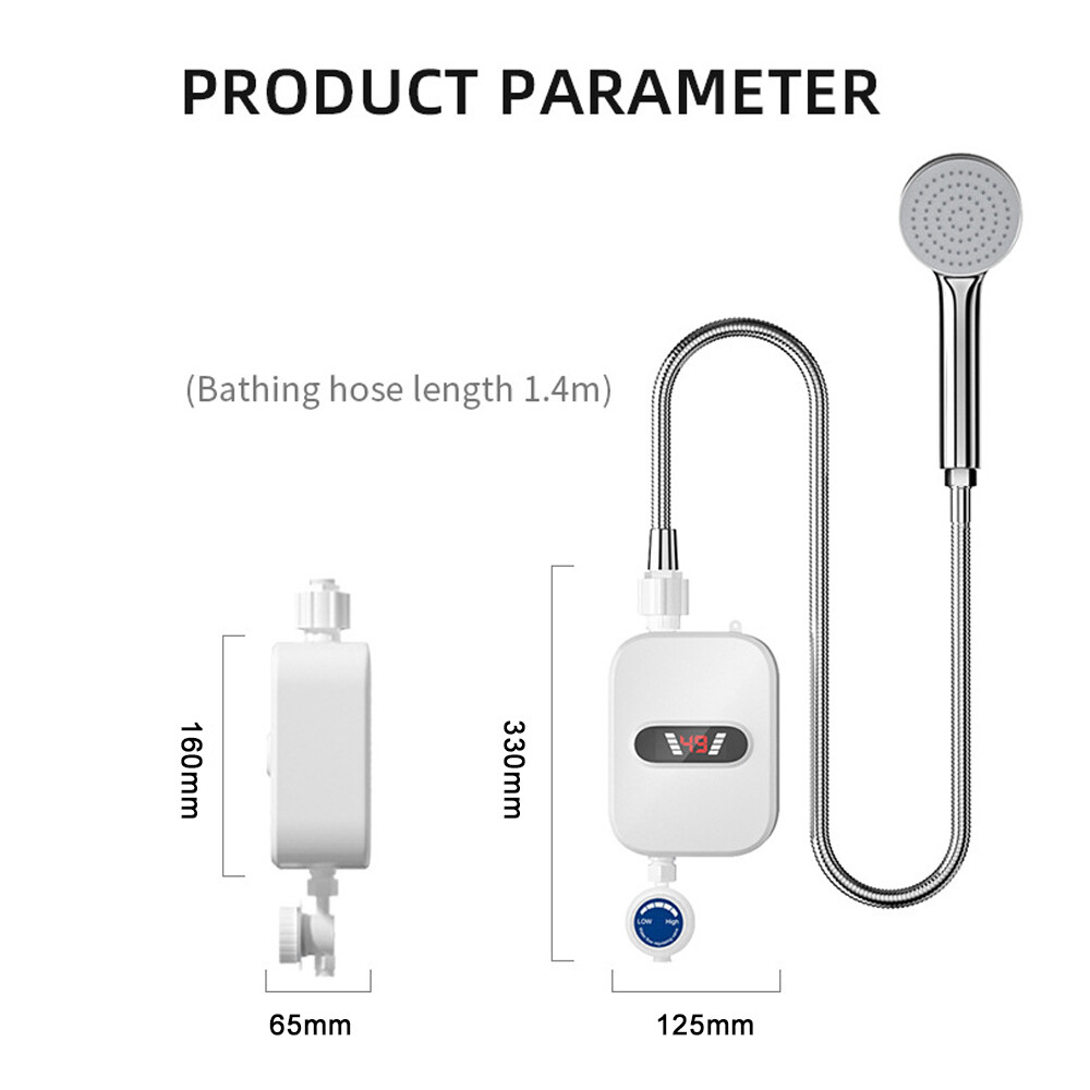 110V 3500W Tankless Hot Water Heater Shower Electric Portable Instant Boiler