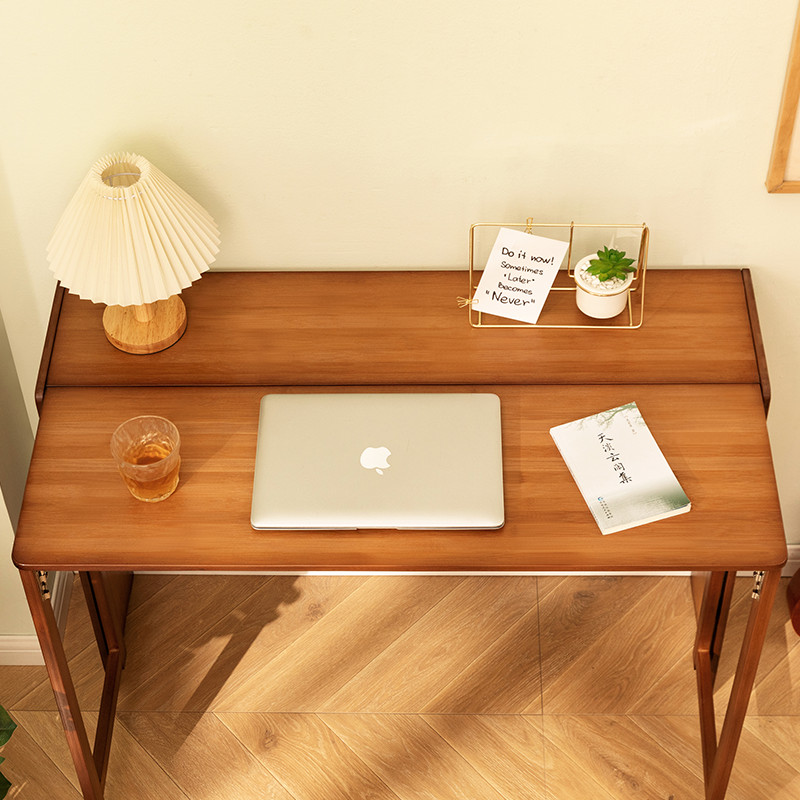 Modern Bamboo Folding Desk Storage Computer Desk Home Office Gaming Study Table