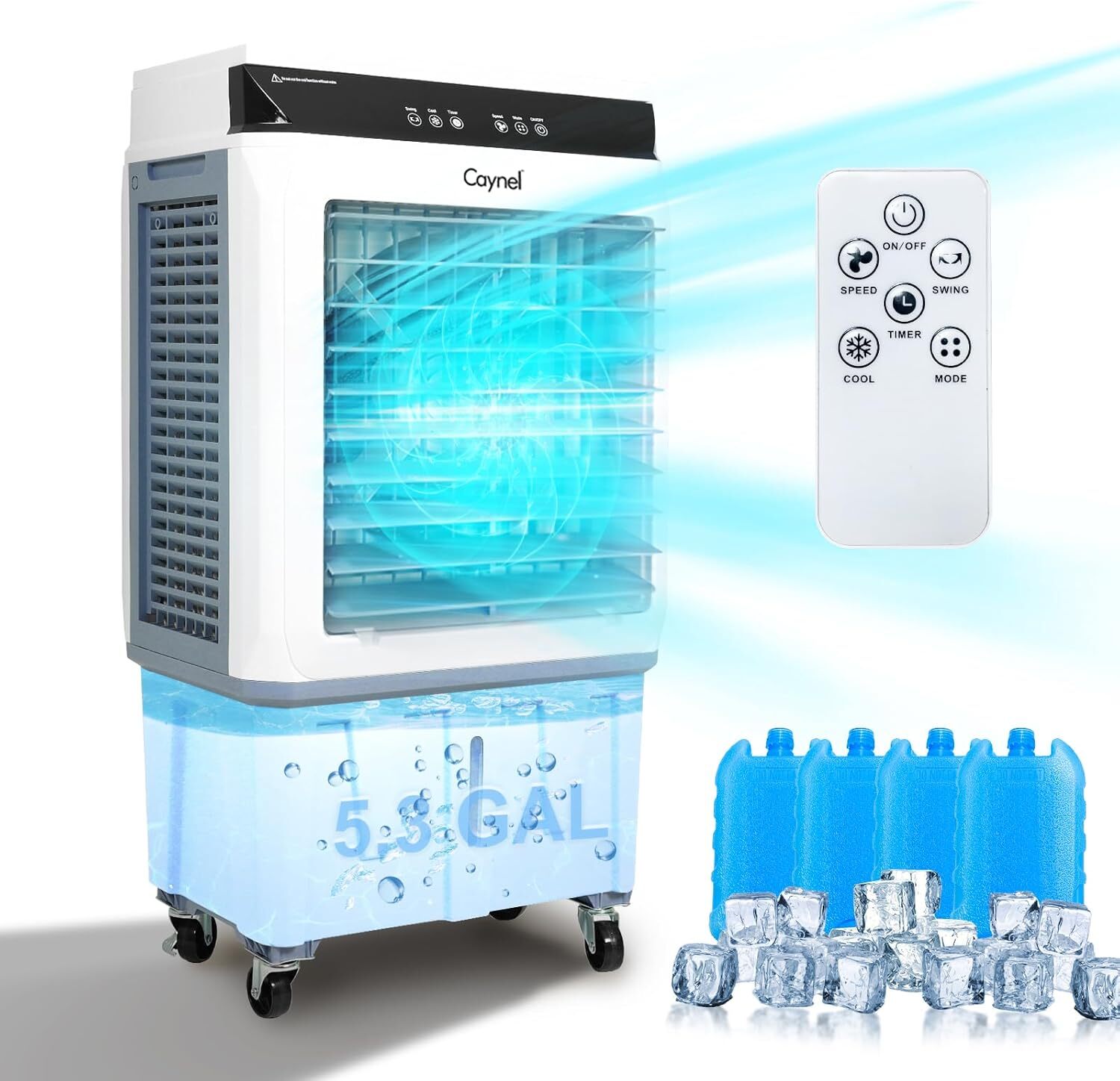 Evaporative Swamp Cooler w/ 5.3 Gallon Water Tank Cooling Tower Fan for Outdoor