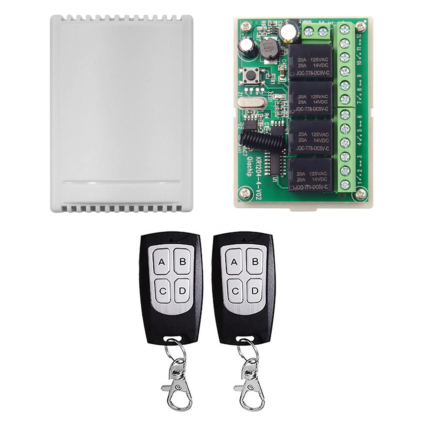 Long Range 4CH Channel Wireless Relay RF Remote Control Module Switch 433MHz