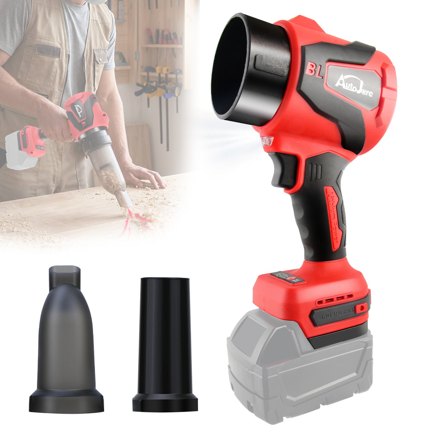 Cordless 2-in-1 Leaf Blower Handle Electric Blower for Milwaukee 18V Battery New