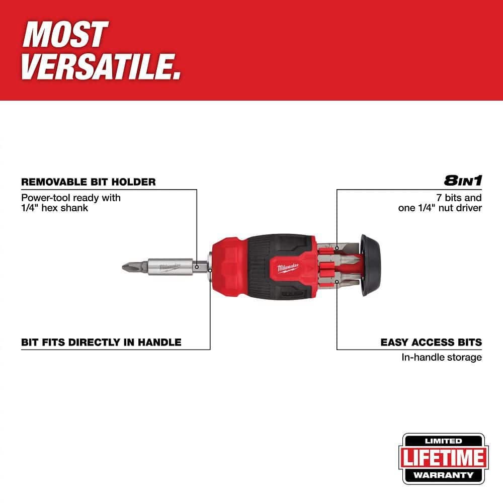 Milwaukee 14-in-1 Ratcheting Multi-Bit Screwdriver and 8-in-1 Compact (2-Pack)
