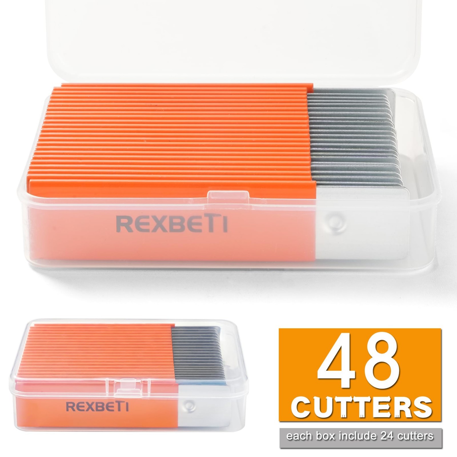 48 Pack Box Cutter Set – Retractable Utility Knife, All-Metal Body, Carbon Steel