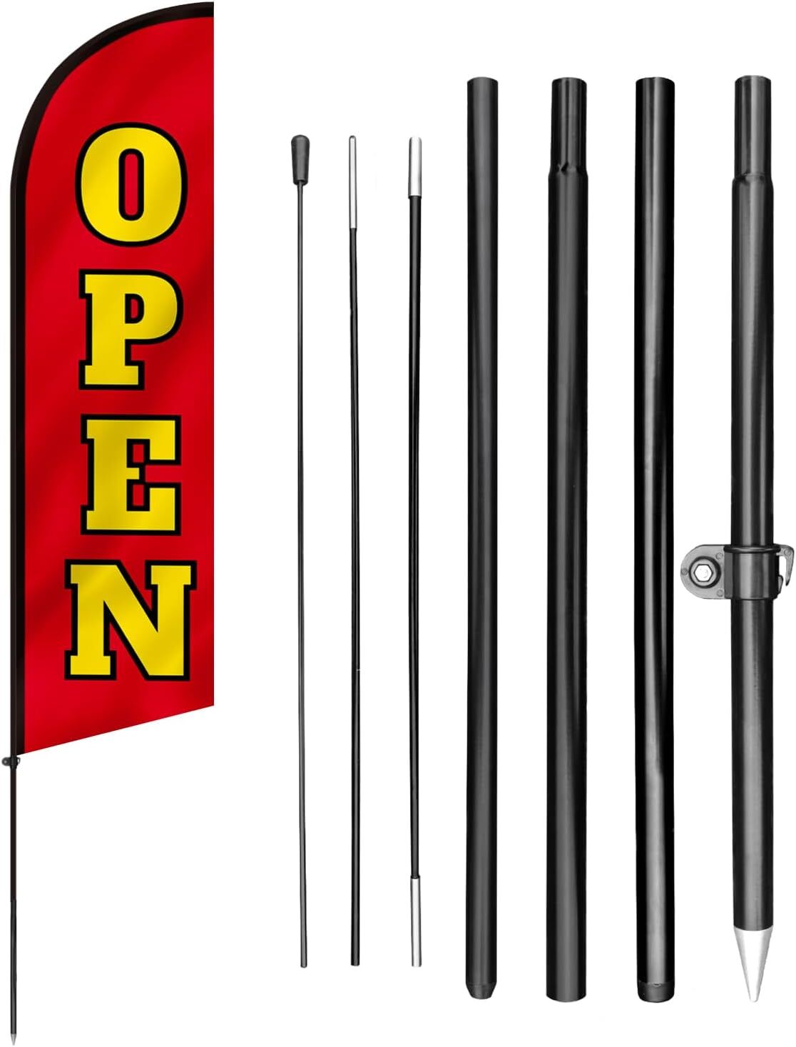 Anley 8 FT Open Feather Flag with Pole Kit with Storage Bag Outdoor Advertising
