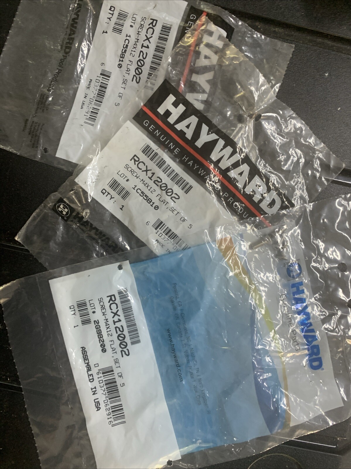 Hayward Impeller Screw, TigerShark, M4 x 12mm Flat, 3 Bags Of 5 Screws RCX12002