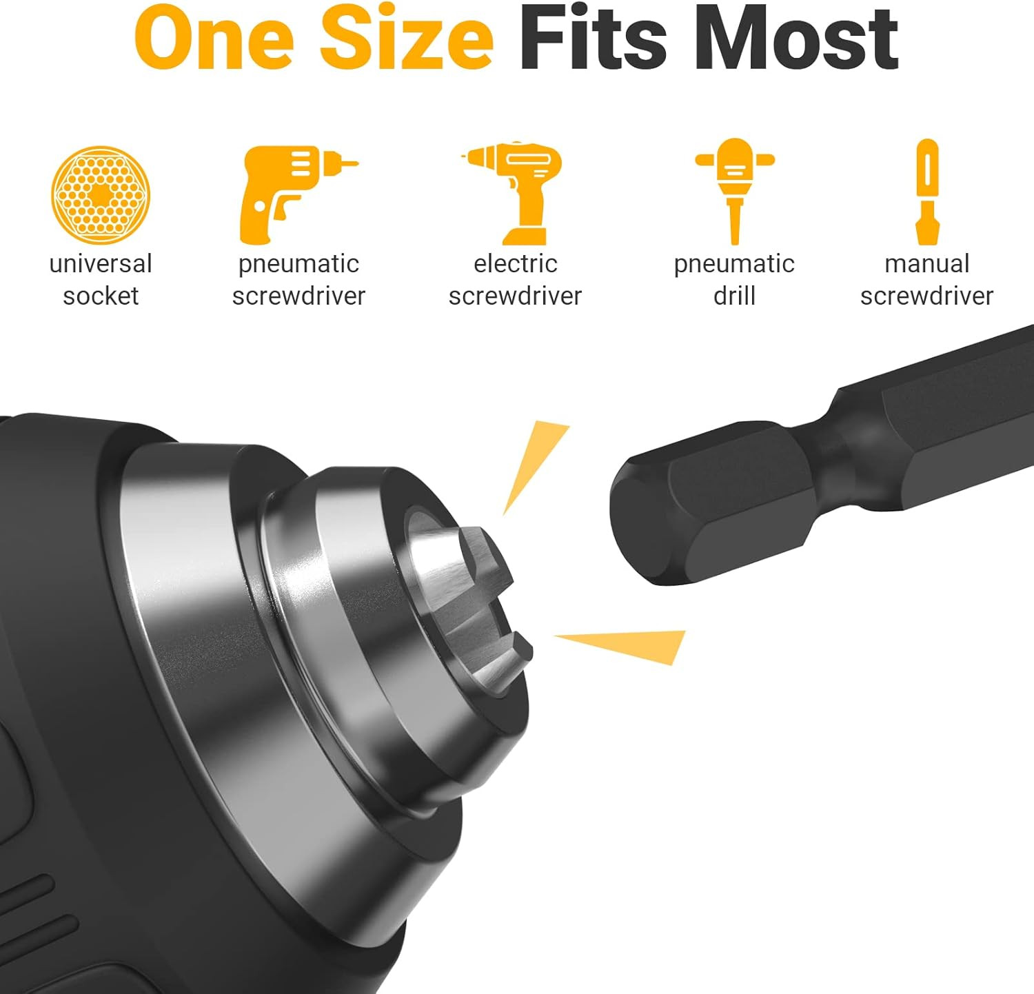 Impact Socket Adapter Set for Drill – Tools for Men Gadgets 1/4″ 3/8″ 1/2″ Impac