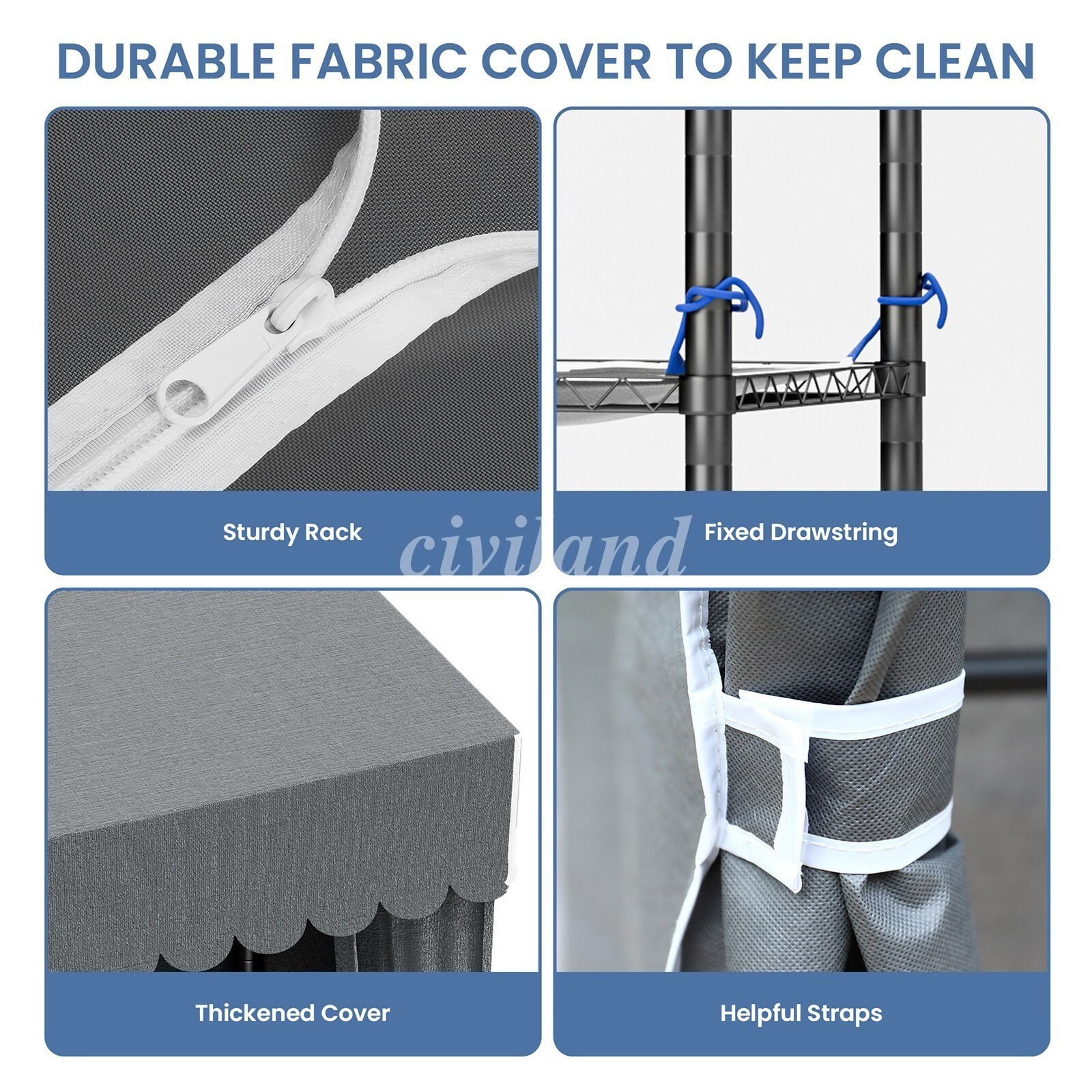 Heavy Duty Garment Rack Large Clothes Rack Freestanding Closet Clothing Shelves