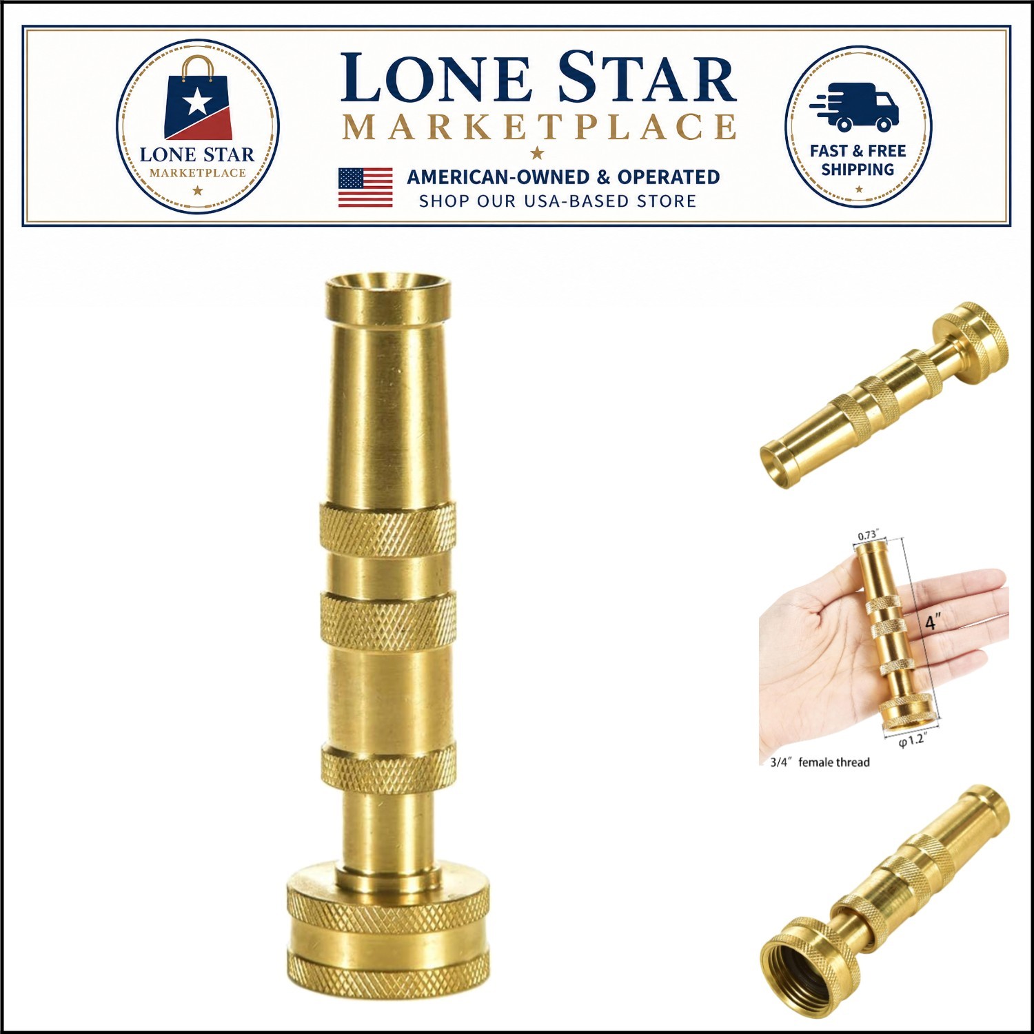 Compact Heavy-Duty Garden Hose Nozzle – Adjustable Spray Patterns for All Tasks