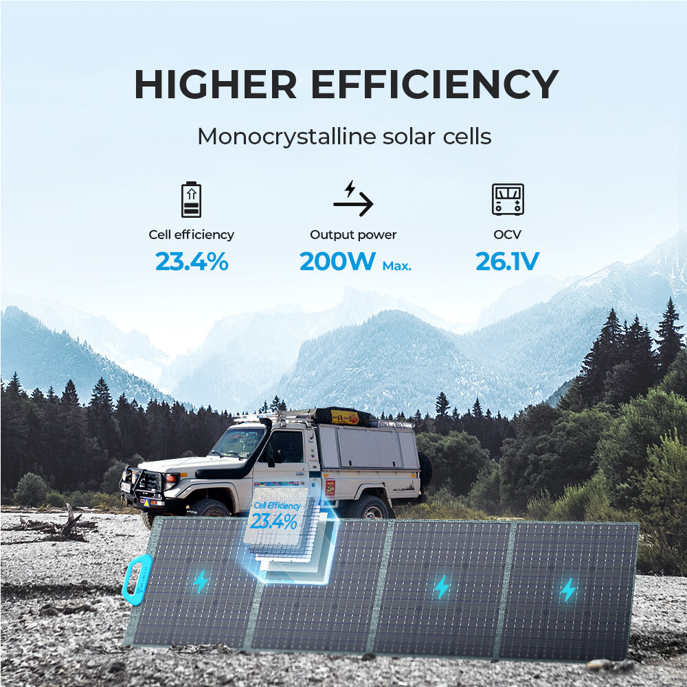 BLUETTI PV200 200W Foldable Solar Panel for Power StationMonocrystalline
