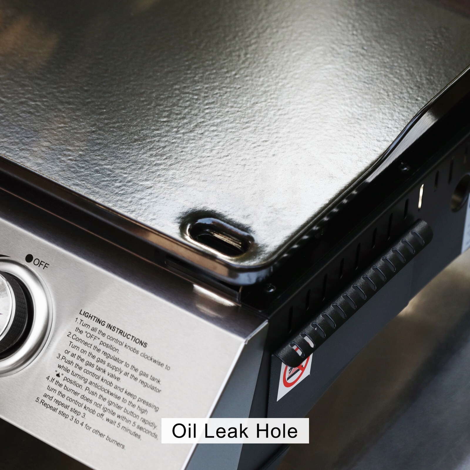 Royal Gourmet 3-Burner Tabletop Griddle Portable Gas Grill for Outdoor Camping