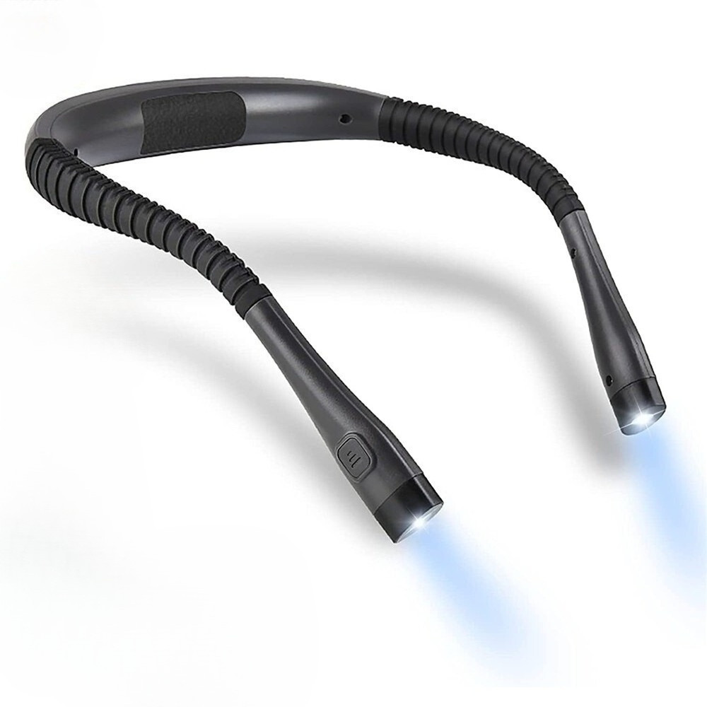 Black NEW Rechargeable LED Neck Light Book Light Reading in Bed Crafting Camping