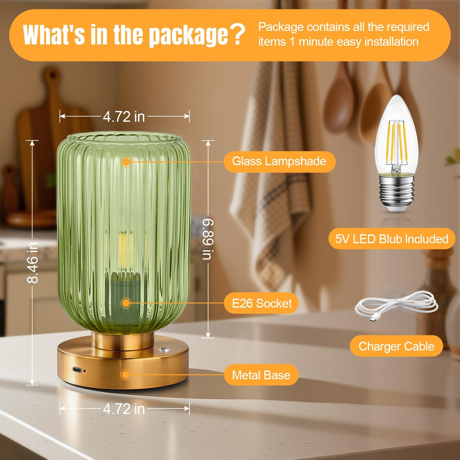 Cordless Table Lamp for Bedroom, 7500mAh Rechargeable Battery Operated Lamp, …