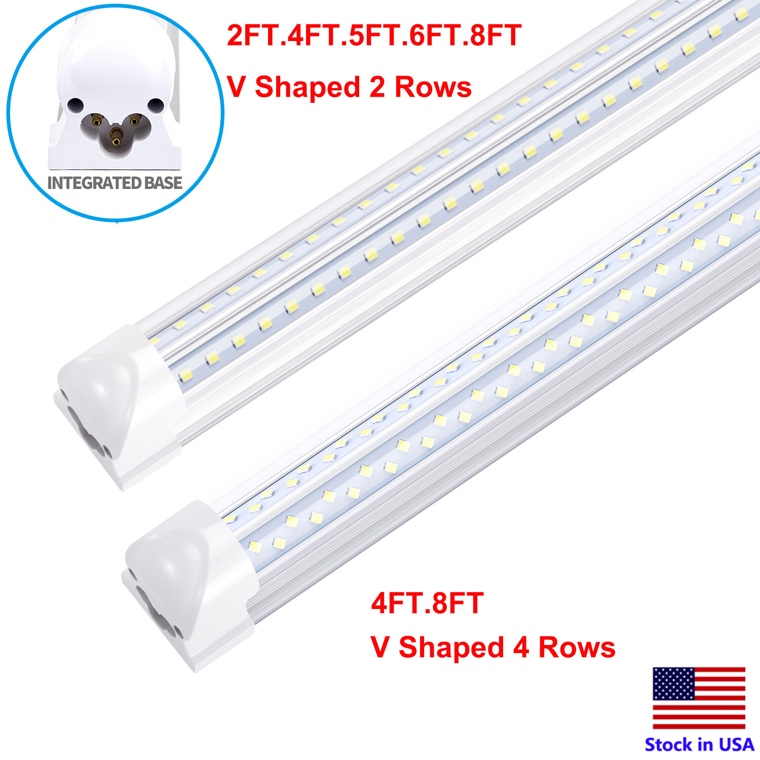 120W T8 8FT LED Shop Light 2FT 4FT 6FT LED Tube Light Linkable Shop Lamp Fixture