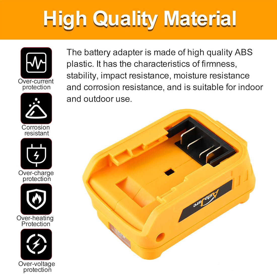 Battery Adapter for Dewalt Battery USB Phone Charger Led Work Light 20V