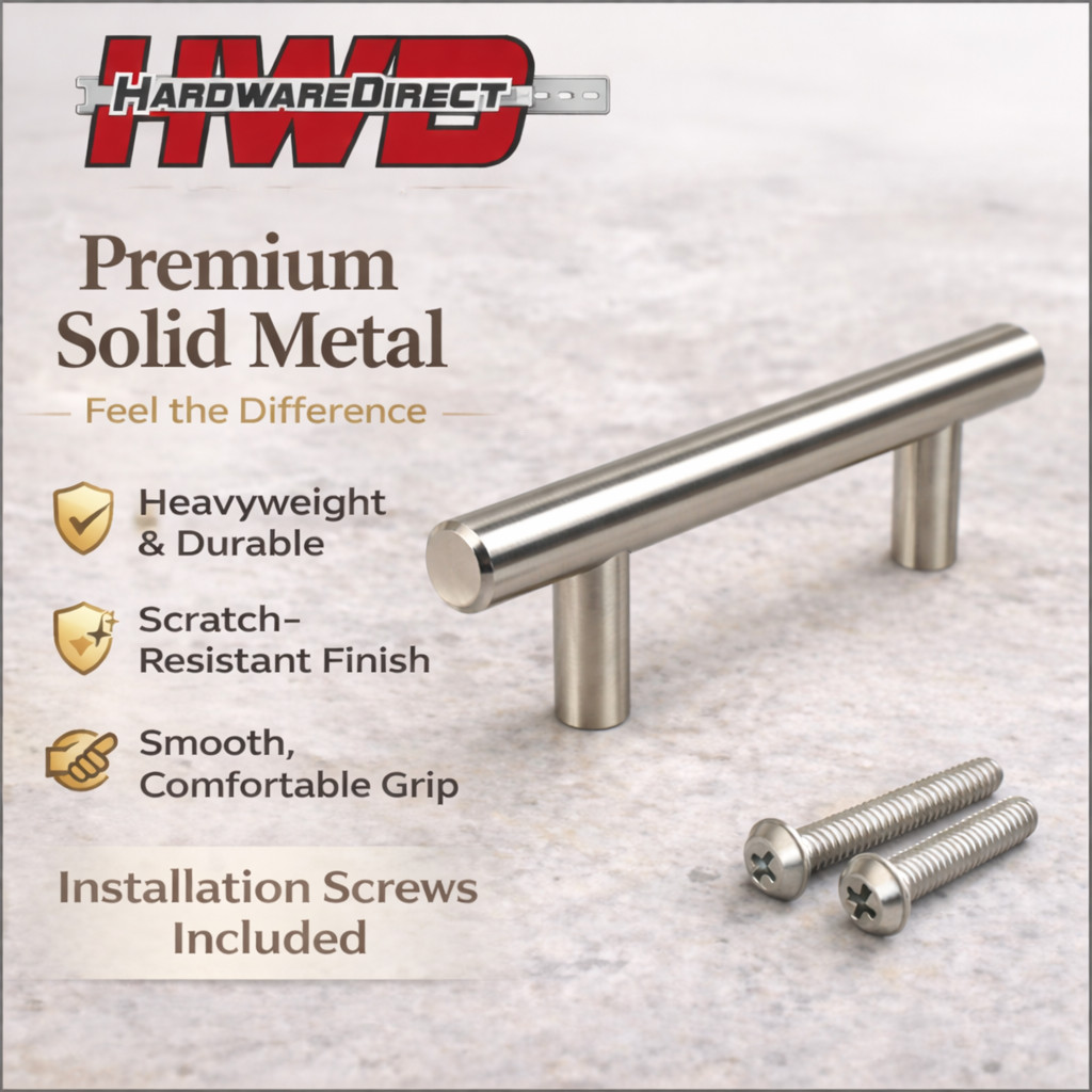 Square Boss Bar Pull Handle Round Knob Kitchen Cabinet Hardware Brushed Nickel