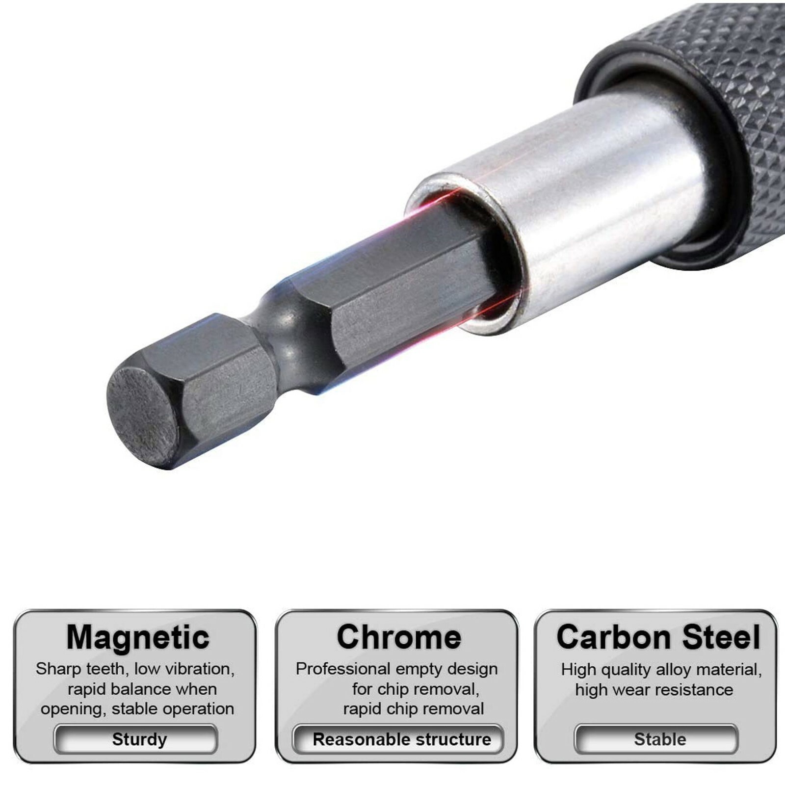 3Pcs Screwdriver EXTENSION Magnetic Quick Release 1/4 Hex Shank Holder Drill Bit
