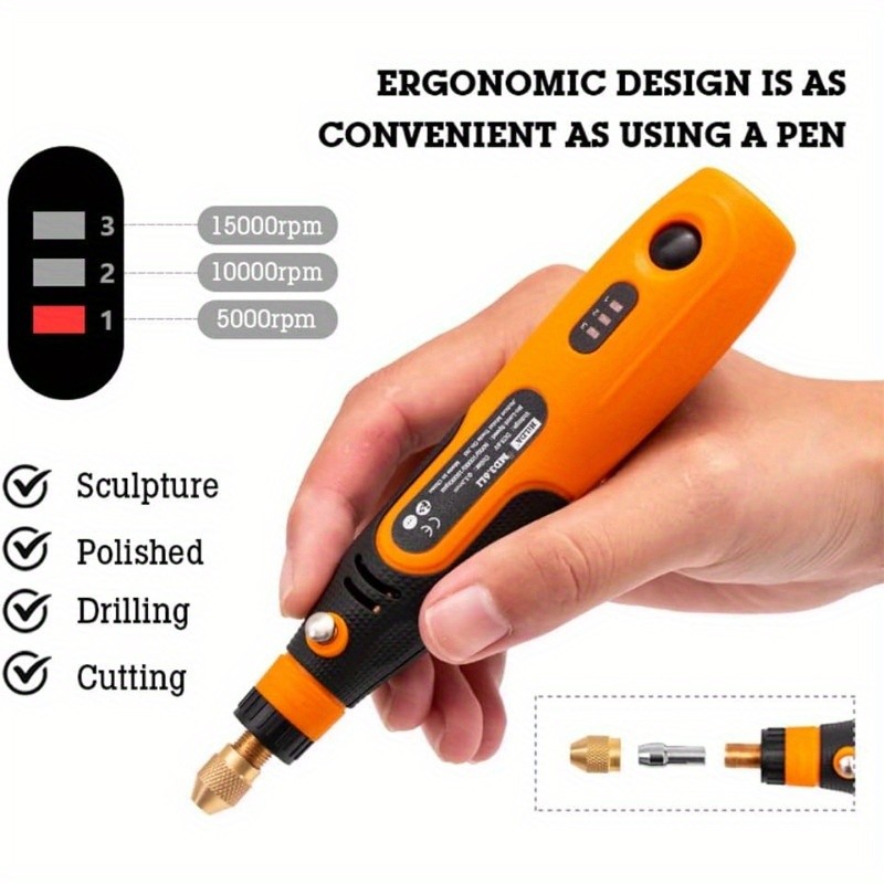 48pcs 3.6V Mini Cordless Rotary Tool Kit 3 Variable Speeds w/46pcs Accessories
