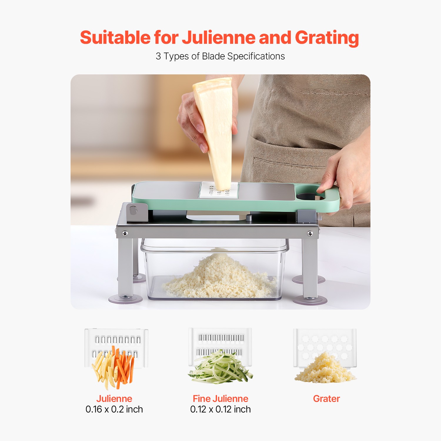 Vegetable Chopper Mandoline Slicer All-in-1 Food Veggie Cutter 9 Blades