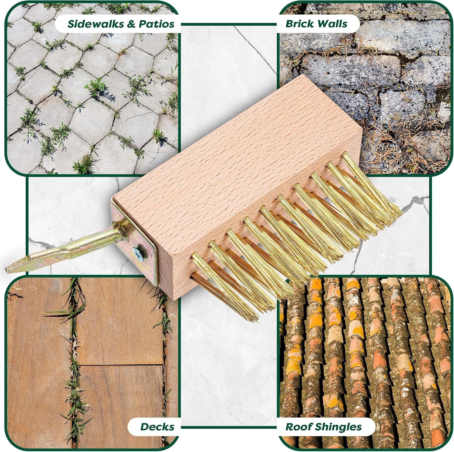 Moss & Weed Remover Wired Grout Cleaner Brush Great for Cleaning Decks Pavers