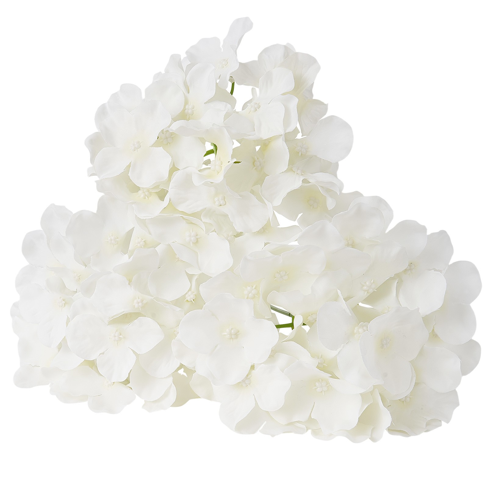 VEVOR 65 Pcs Artificial Silk Hydrangea Flowers 9.8 In Bouquet Arrangement White