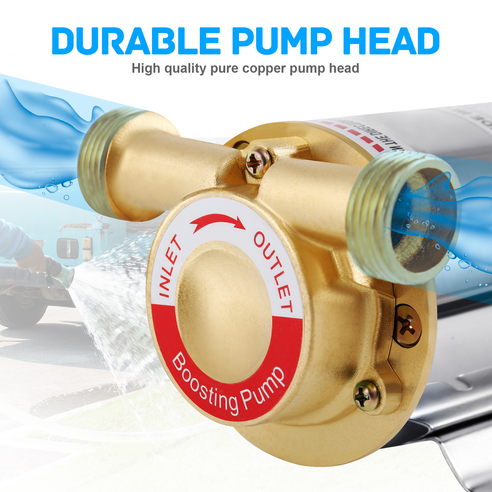 Electric Automatic Home Shower Washing Machine 90W Water Booster Pump