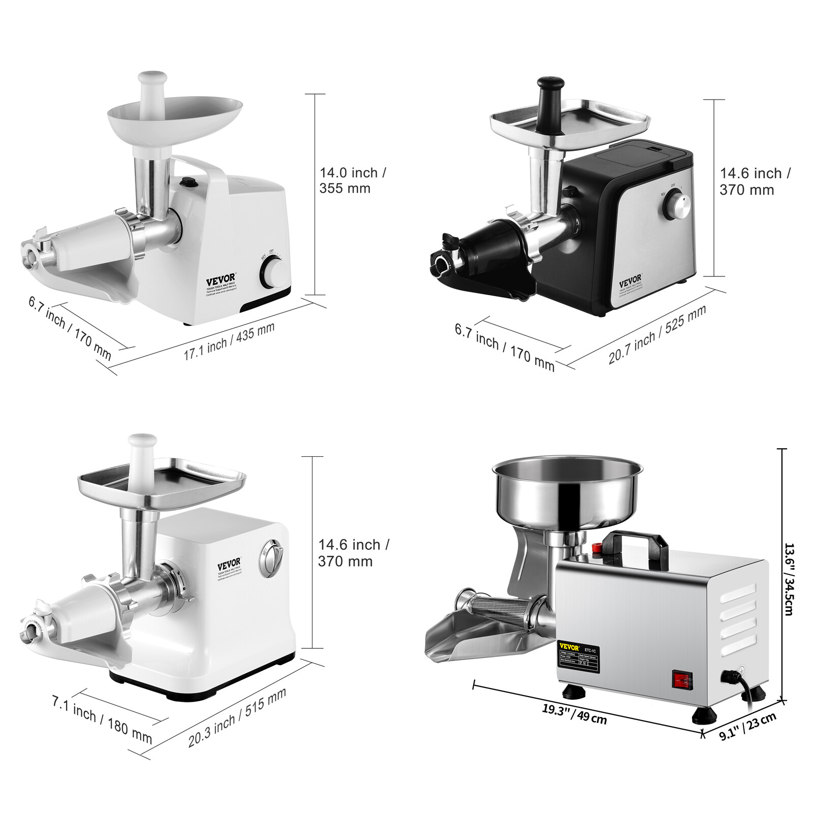 Electric Tomato Strainer Press 300-700W Tomato Sauce Maker ABS/Stainless Steel